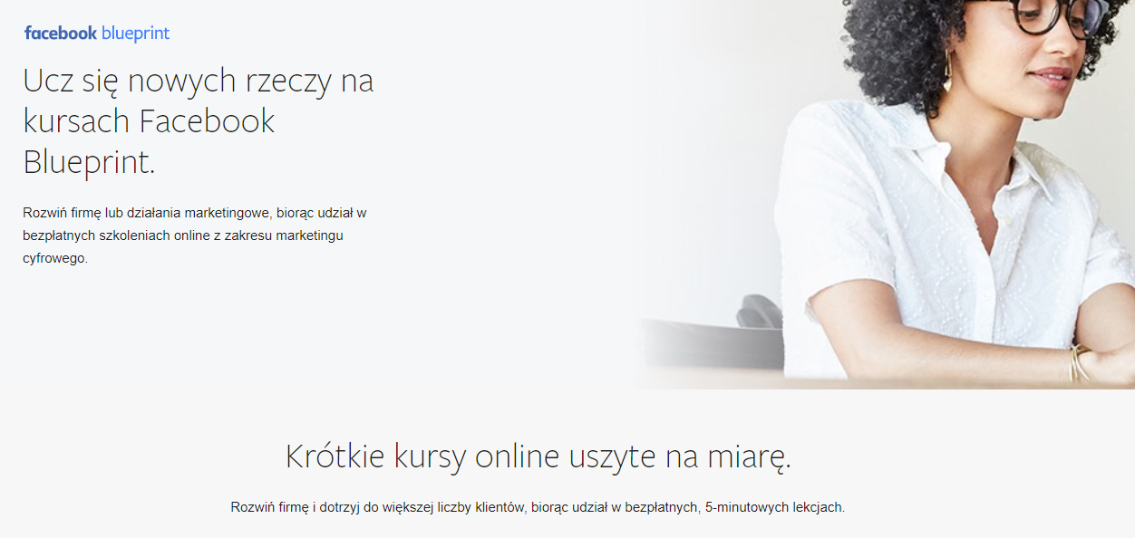 Widok z panelu szkoleń facebooka